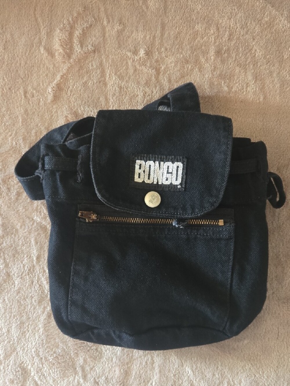 Bongo Vintage 90s Small Bag Black 100% Cotton Made in USA
